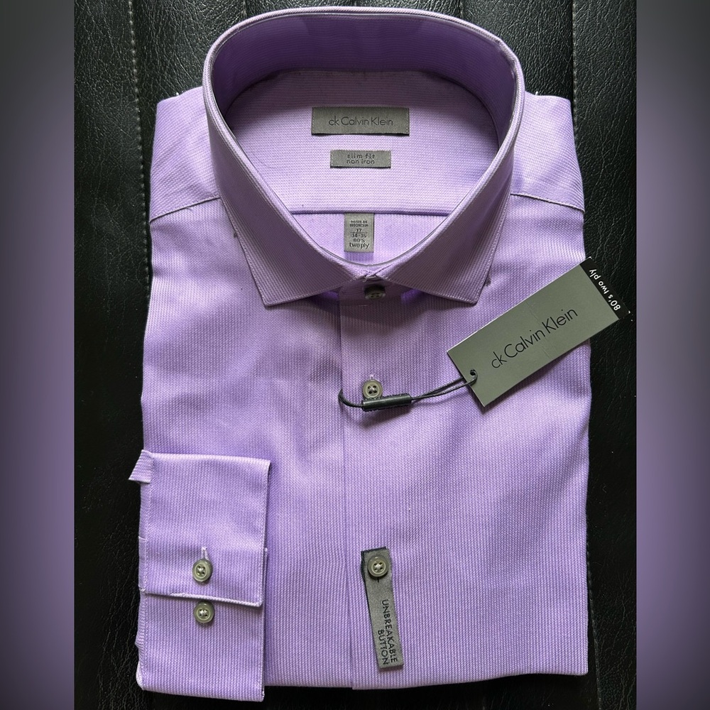 Calvin Klein Men's Lavender Dress Shirt